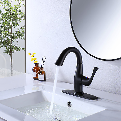 

Bathroom Sink Faucet British Royal Soldier Style Single Handle Single Hole 8.2 Inch Bathroom Sink Faucet Deck Mount Hot and Cold Lavatory Faucet Polished Chrome Black