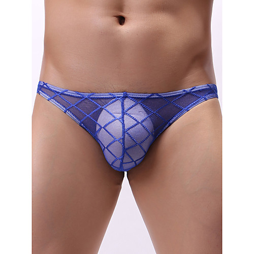 

Men's 1 Piece Mesh Briefs Underwear - Normal Low Waist White Black Blue M L XL