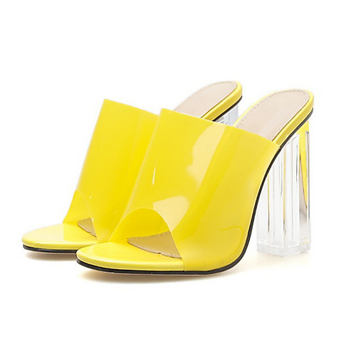 

Women's Sandals Pumps Peep Toe Daily PVC Solid Colored Summer Purple Yellow