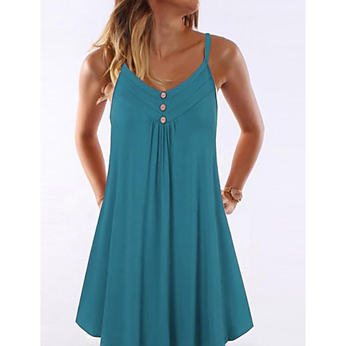 

Women's Strap Dress Short Mini Dress Black Blue Purple Red Wine Army Green Royal Blue Light Blue Sleeveless Solid Color Hot S M L XL XXL 3XL 4XL 5XL