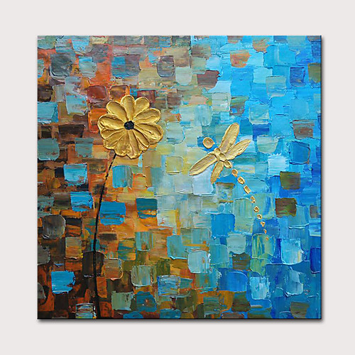 

Oil Painting Hand Painted Square Animals Pop Art Modern Stretched Canvas