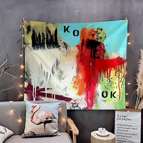 

Oil Painting Style Wall Tapestry Art Decor Blanket Curtain Hanging Home Bedroom Living Room Decoration Abstract Pattern