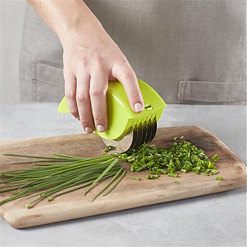 

Cutter Slicers Kitchen Vegetable Chop Herb Rolling Mincer Stainless Steel Blade Manual Hand Scallion