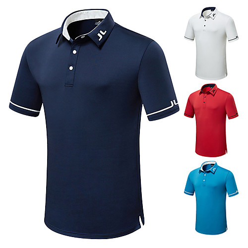 

Men's Golf Polo Shirts Short Sleeve Breathable Quick Dry Soft Athleisure Outdoor Summer Cotton Solid Color White Red Sky Blue Royal Blue / Micro-elastic