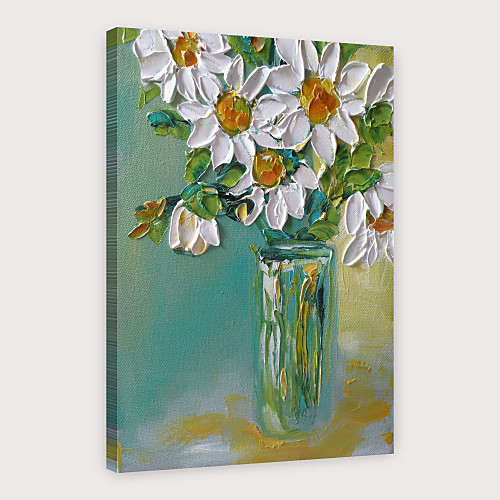 

Oil Painting Hand Painted Vertical Abstract Floral / Botanical Modern Stretched Canvas