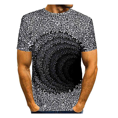 

Men's T shirt Graphic Print Short Sleeve Daily Tops Basic Gray