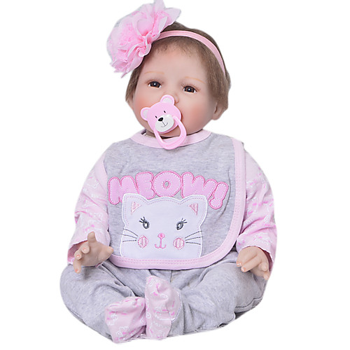 

KEIUMI 22 inch Reborn Doll Baby & Toddler Toy Reborn Toddler Doll Baby Girl Gift Cute Lovely Parent-Child Interaction Tipped and Sealed Nails Half Silicone and Cloth Body with Clothes and Accessories