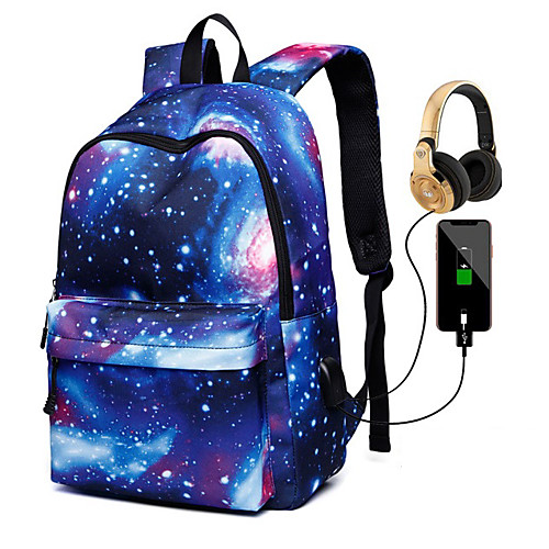 

Large Capacity School Bag / Commuter Backpack Unisex Canvas Daily Black