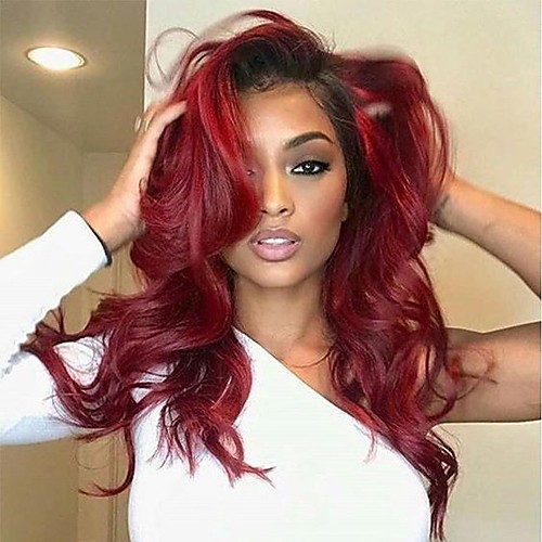 

3 Bundles Hair Weaves Brazilian Hair Body Wave Human Hair Extensions Remy Human Hair Human Hair 300 g Weave 10-24 inch Burgundy Natural Shedding Free Tangle Free / Full Head Set