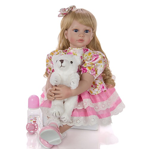 

KEIUMI 24 inch Reborn Doll Baby & Toddler Toy Reborn Toddler Doll Baby Girl Gift Cute Lovely Parent-Child Interaction Tipped and Sealed Nails Half Silicone and Cloth Body with Clothes and Accessories