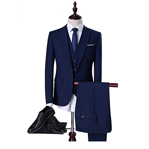 

Tuxedos Standard Fit Notch Single Breasted One-button Polyester Solid Colored