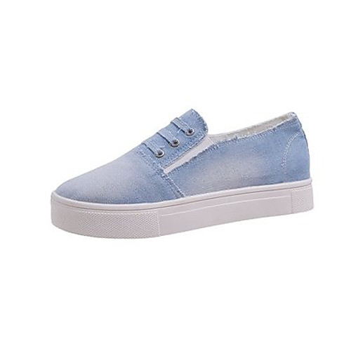 

Women's Sneakers Flat Heel Round Toe Daily Canvas Solid Colored Summer Dark Blue Gray Light Blue