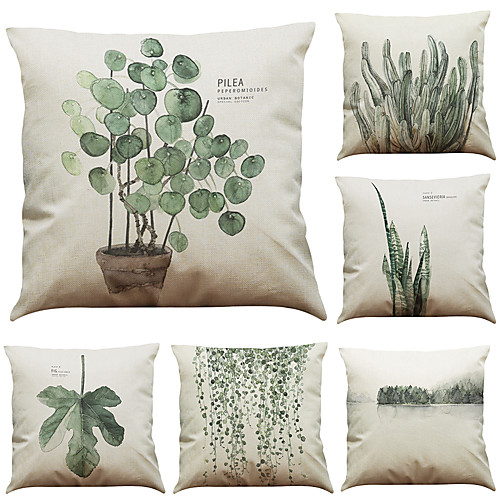 

1 Set of 6 Pcs Cushion Cover Botanical Series Decorative Throw Pillow Case Home Sofa Decorative Outdoor/Indoor Cushion for Sofa Couch Bed Chair