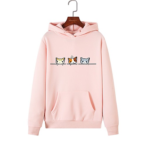 

Women's Pullover Hoodie Sweatshirt Graphic Daily Casual Hoodies Sweatshirts White Black Red