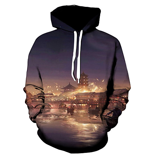 

Men's Hoodie Graphic Daily 3D Print Basic Hoodies Sweatshirts Blue