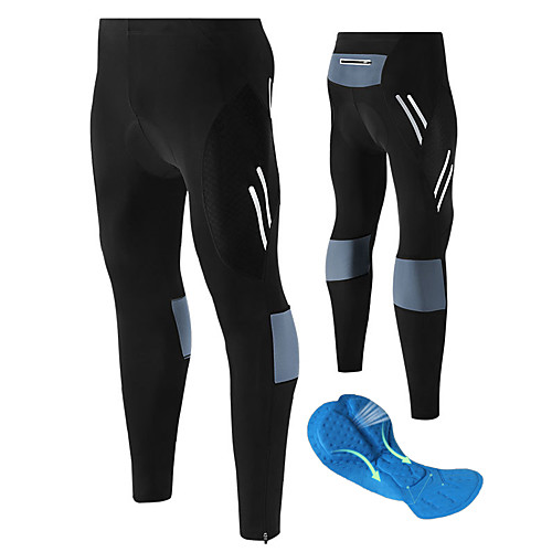

TRYSIL Men's Cycling Tights Polyester Bike Pants / Trousers Bottoms Breathable Sweat-wicking Sports Black / Silver / Black Mountain Bike MTB Road Bike Cycling Clothing Apparel Bike Wear