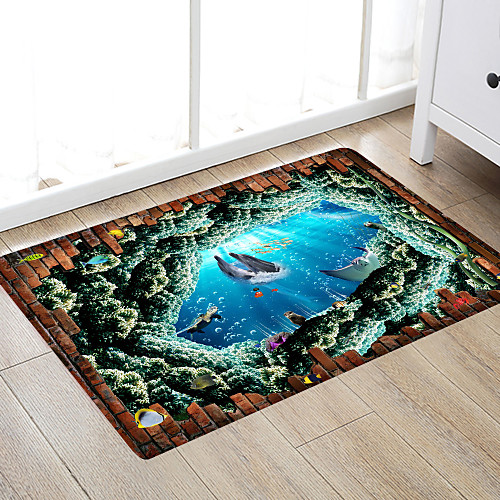 

Dolphin Turtle Seal Modern Bath Mats Nonwoven / Memory Foam Novelty Bathroom