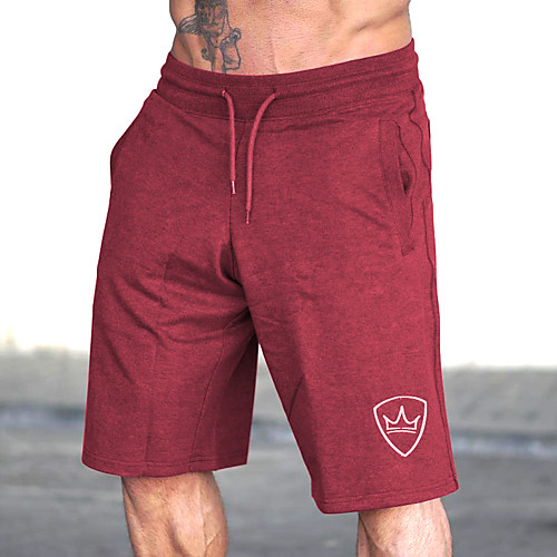 

Men's Running Shorts Athleisure Bottoms Drawstring Cotton Fitness Gym Workout Performance Running Training Breathable Quick Dry Soft Normal Sport Black Red Army Green Dark Gray Light Gray