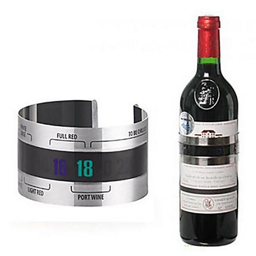 

Bottle Wine Thermometer LCD Display Serving Party Checker Bracelet Shop Bar Kitchen Stainless Steel Tools