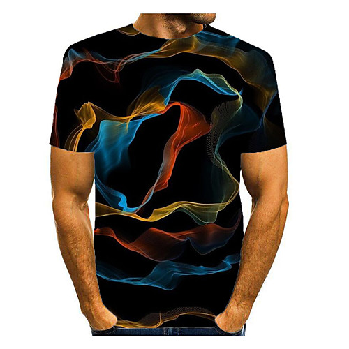 

Men's T shirt Graphic Print Short Sleeve Daily Tops Basic Navy Blue