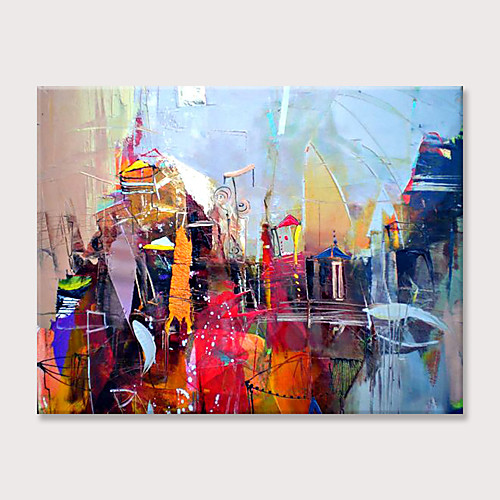 

Oil Painting Hand Painted Horizontal Abstract Modern Rolled Canvas (No Frame)