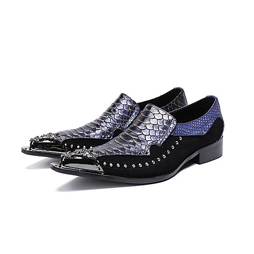 

Men's Loafers & Slip-Ons Dress Shoes Daily Party & Evening Cowhide Handmade Purple Summer