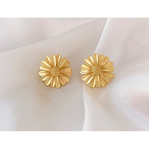 

Women's Earrings Classic Flower Love Daisy Vintage Classic Earrings Jewelry Gold For Gift Daily 1 Pair
