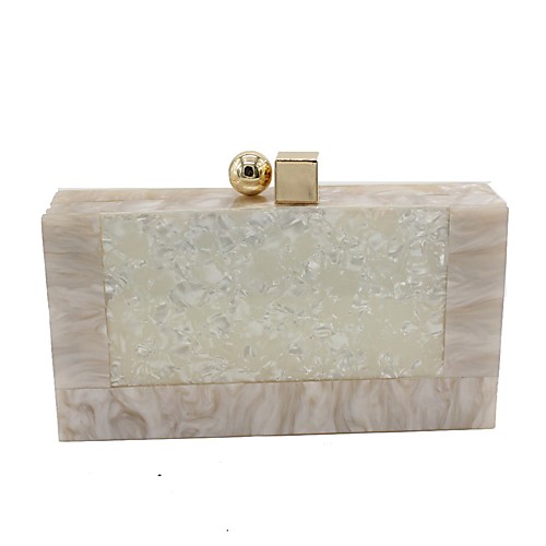 

Women's Bags Acrylic Evening Bag Zipper Chain Party Event / Party Wedding Bags 2021 Handbags Milky White