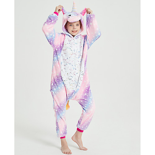 

Kid's Kigurumi Pajamas Unicorn Flying Horse Onesie Pajamas Flannel Fabric Pink Cosplay For Boys and Girls Animal Sleepwear Cartoon Festival / Holiday Costumes / Leotard / Onesie