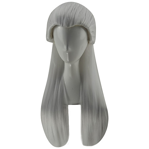 

Synthetic Wig Kamisama Kiss Straight Free Part Wig Long Silver grey Synthetic Hair 28 inch Women's Party Silver