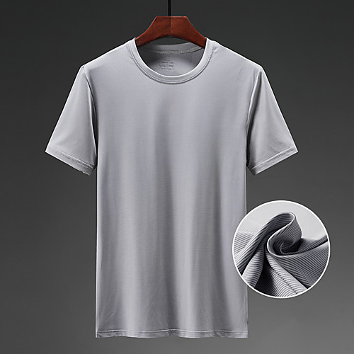 

Men's Hiking Tee shirt Short Sleeve Tee Tshirt Top Outdoor Breathable Quick Dry Stretchy Sweat wicking Spring Summer POLY Spandex Solid Color Dark Grey Black Blue Camping / Hiking Hunting Fishing