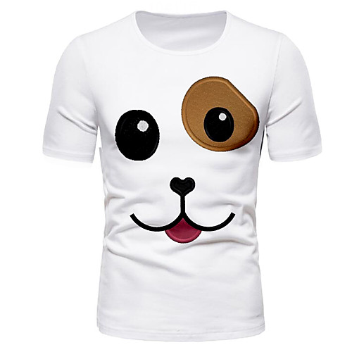 

Men's T shirt Graphic Print Short Sleeve Daily Tops Basic White