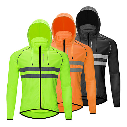 

WOSAWE Men's Women's Cycling Jersey Cycling Jacket Winter Bike Jacket Tracksuit Windbreaker Windproof Breathable Quick Dry Sports Stripes Solid Color Black / Orange / Green Mountain Bike MTB Clothing