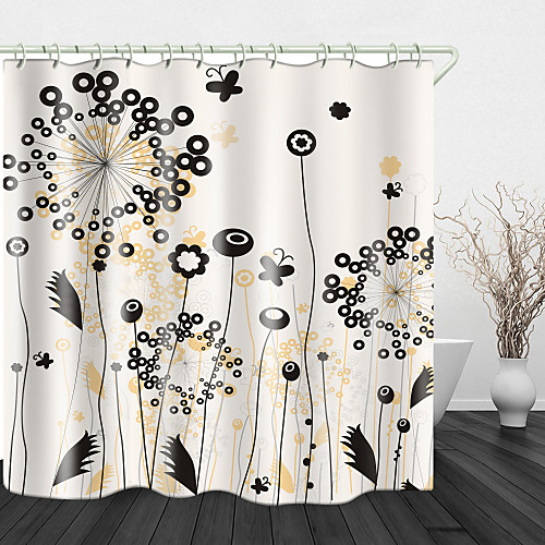 

Painting Dandelion Digital Print Waterproof Fabric Shower Curtain for Bathroom Home Decor Covered Bathtub Curtains Liner Includes with Hooks