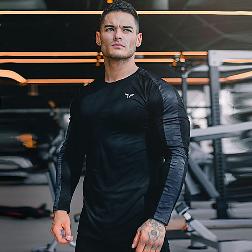 

Men's Long Sleeve Compression Shirt Running Shirt Tee Tshirt Top Athleisure Winter Breathable Soft Sweat Out Fitness Gym Workout Performance Running Training Sportswear Black Army Green Navy Blue