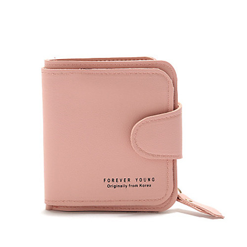 

Women's Bags PU Leather Wallet Zipper Solid Color Daily 2021 Black Purple Red Blushing Pink
