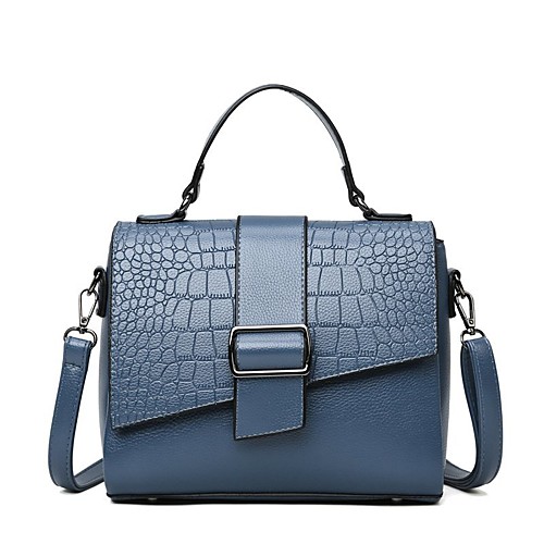 

Women's Bags PU Leather Leather Top Handle Bag Buttons Daily Outdoor Handbags Black Blue Red Brown