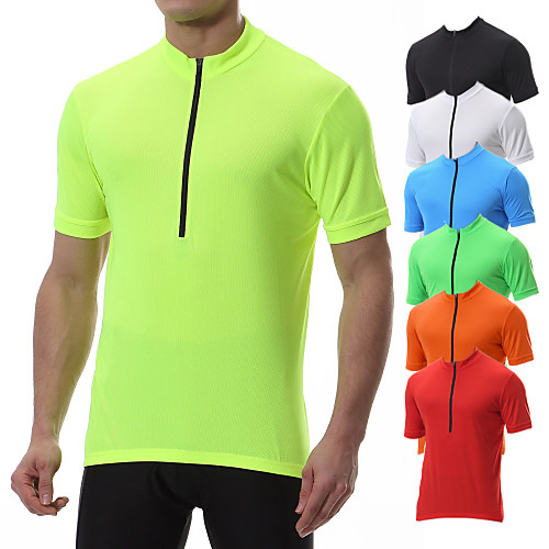 

21Grams Men's Short Sleeve Cycling Jersey Polyester Black Yellow Blue Bike Tee T-shirt Jersey Top Mountain Bike MTB Road Bike Cycling Breathable Quick Dry Back Pocket Sports Clothing Apparel