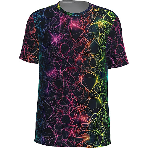 

Men's T shirt Graphic Short Sleeve Daily Tops Basic Rainbow