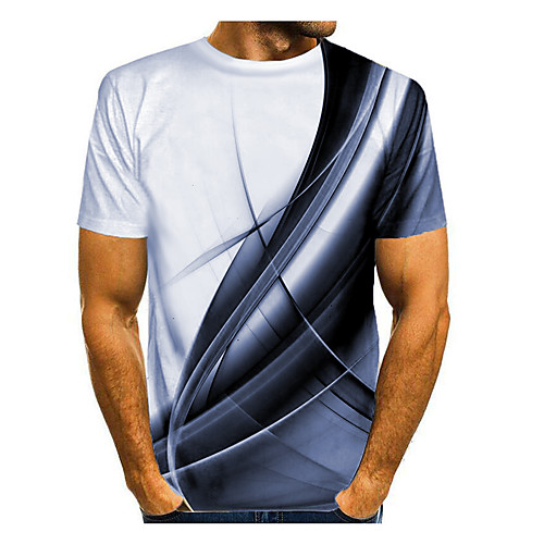 

Men's Galaxy Graphic optical illusion T-shirt Print Short Sleeve Daily Tops Basic Round Neck White Purple Yellow