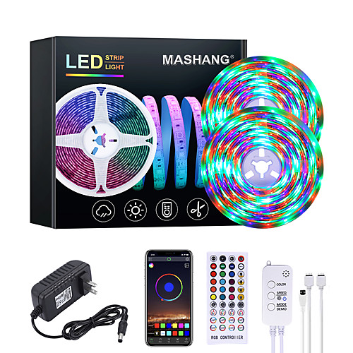 

32.8ft 10M RGB LED Strip Lights Waterproof Music Sync Smart LED Tiktok Lights 540LEDs 2835 Color Changing with 40 keys Remote Bluetooth Controller for Home Bedroom TV Back Lights DIY Deco