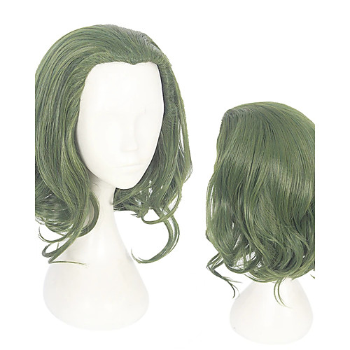 

Synthetic Wig Toupees Cosplay Wig Joker The Joker Loose Curl Cosplay Middle Part Wig Short Mint Green Synthetic Hair 14 inch Men's Cosplay Synthetic Green hairjoy