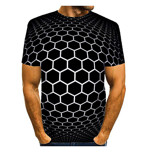 

Men's Graphic T-shirt Print Short Sleeve Daily Tops Basic Round Neck Black / Sports