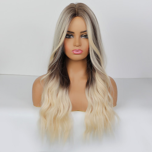 

Cosplay Costume Wig Synthetic Wig Cosplay Wig Body Wave Loose Curl Pixie Cut Middle Part Wig Very Long Dark Brown Synthetic Hair 26 inch Women's Party Wedding Ombre Hair Dark Brown Gray