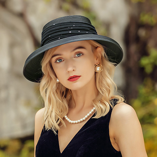 

Headwear Casual Polyester Headwear / Straw Hats with Lace 1pc Special Occasion / Daily Wear Headpiece