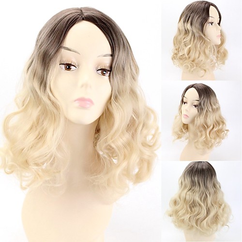 

Synthetic Wig Natural Wave Middle Part Wig Medium Length Ombre Blonde Synthetic Hair 12 inch Women's Party Fashion Comfortable Ombre