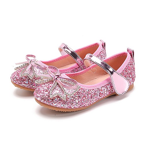 

Girls' Flats Comfort Flower Girl Shoes Halloween PU Little Kids(4-7ys) Big Kids(7years ) Wedding Party Bowknot Sequin Blue Pink Silver All Seasons / Rubber