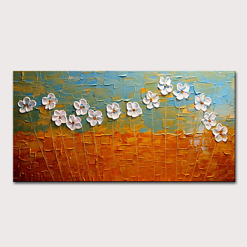 

Oil Painting Hand Painted Horizontal Floral / Botanical Abstract Landscape Modern Stretched Canvas