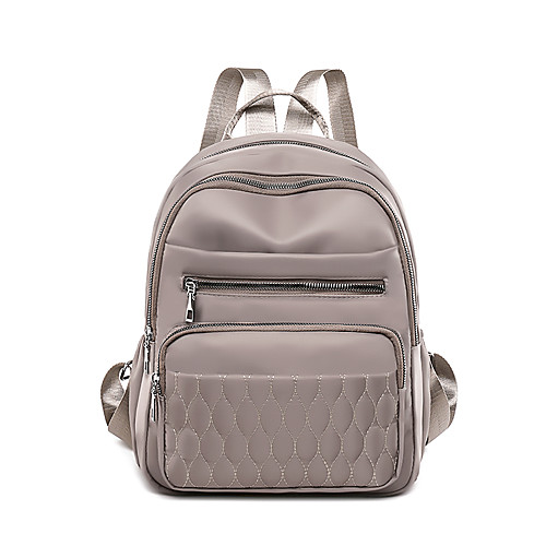 

Women's Girls' Nylon School Bag Rucksack Mini Backpack Large Capacity Waterproof Zipper Solid Color Daily Outdoor Backpack Wine Black Purple Khaki Dark Blue