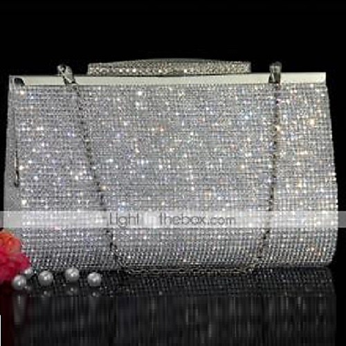 

Women's Bags PU Leather Evening Bag Crystals Party Event / Party Wedding Bags Handbags Gold Silver